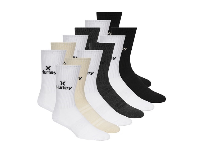 Hurley Men's 12-Pairs Crew Socks