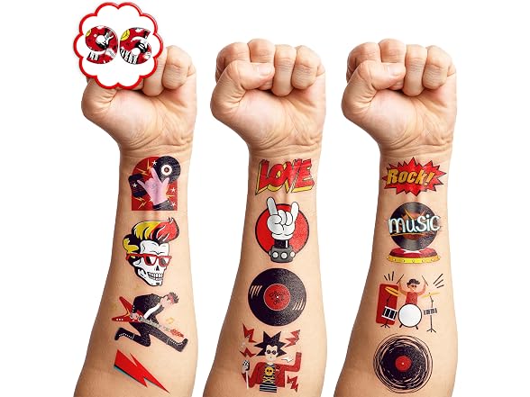 8 Sheets (96PCS) Rock N Roll Tattoos Te