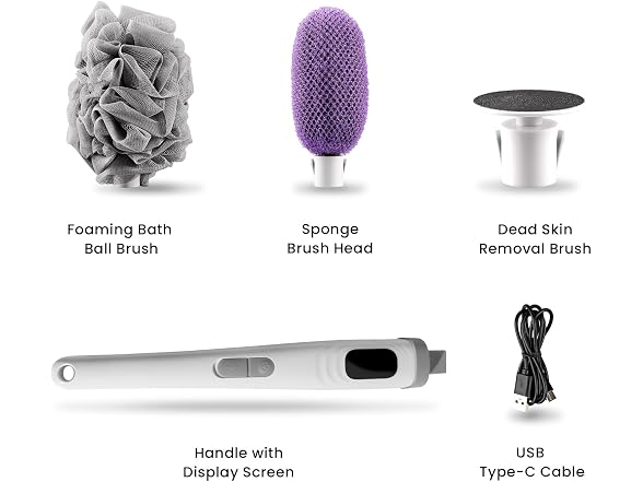 Electric Body Brush Back Scrubber Long