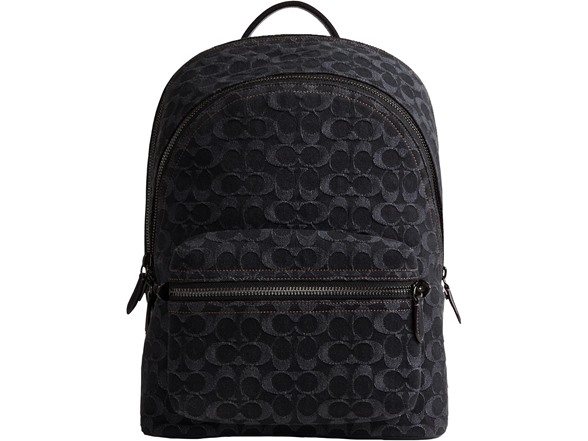 Coach Charter Backpack, Black Denim