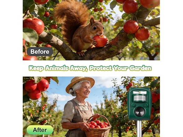 Solar Ultrasonic Animal Repeller, 2 Pack