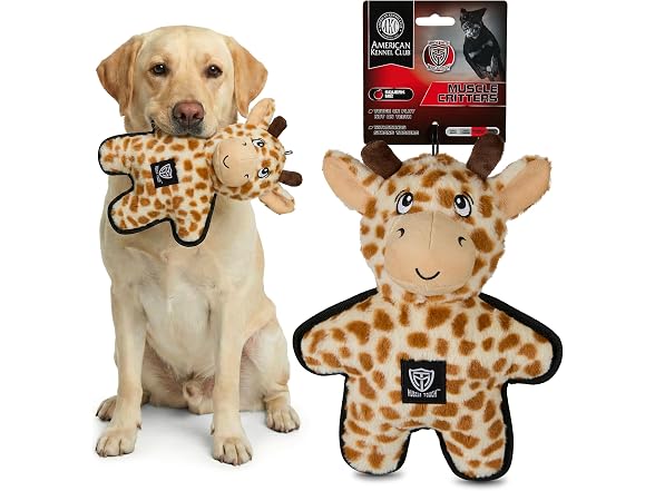 American Kennel Club Plush Dog Toy with Squeaker, Giraffe