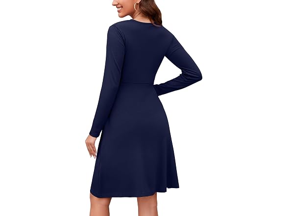 Weaczzy Women (S) Long Sleeve V Neck Fall Dress