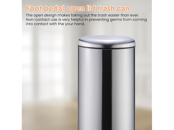 MOVECOM Stainless Steel Indoor Recycling Bin – 8 Gallon