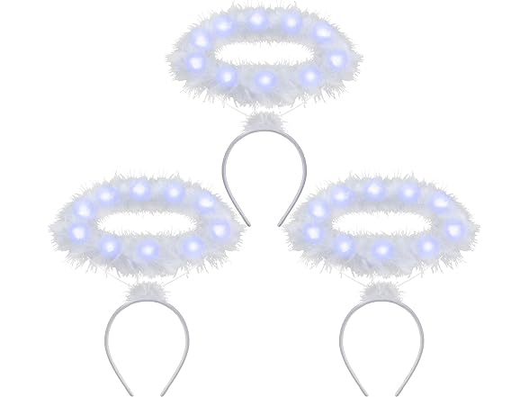 3 Pack Light Up Angel Halo Headband
