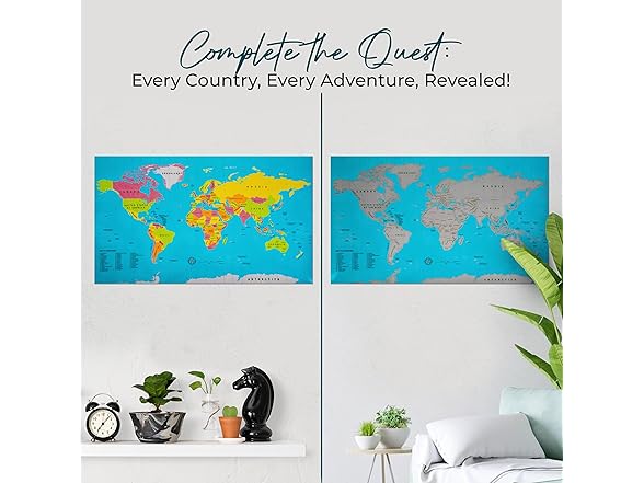 OMNIPRO Extra Large Scratch Off World Map Poster