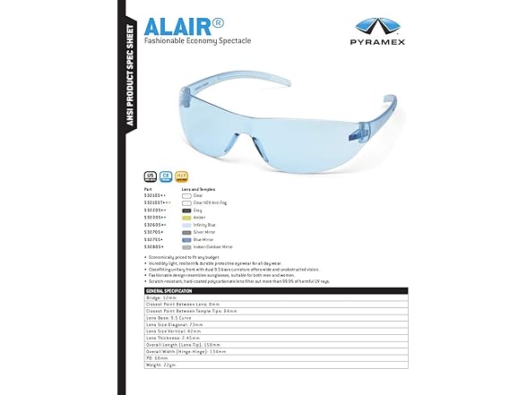 Pyramex Alair Safety Eyewear