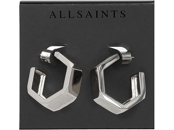 AllSaints Hexagon Hoop Earrings