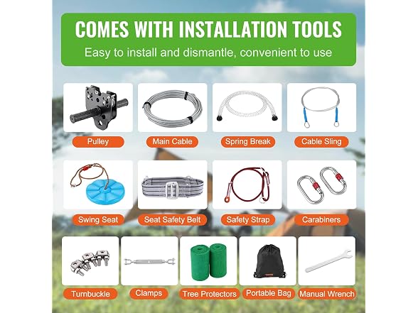 VEVOR Zipline Kit for Kids and Adult