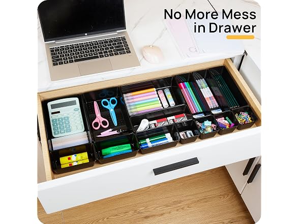 Vtopmart Black 25 PCS Plastic Drawer Organizer