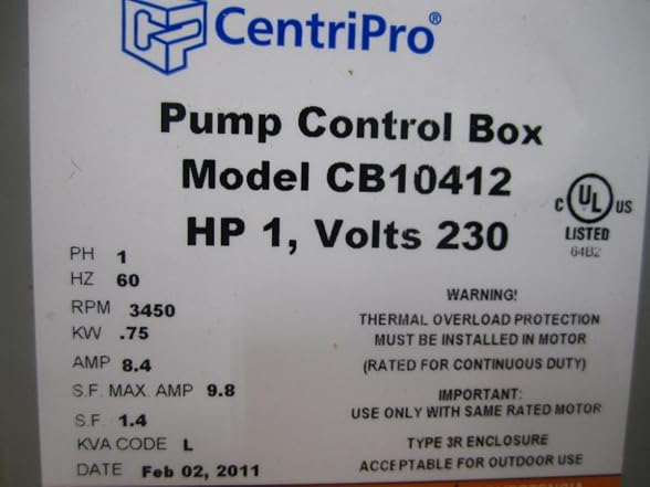 Goulds CB10412 Submersible Pump Control Box