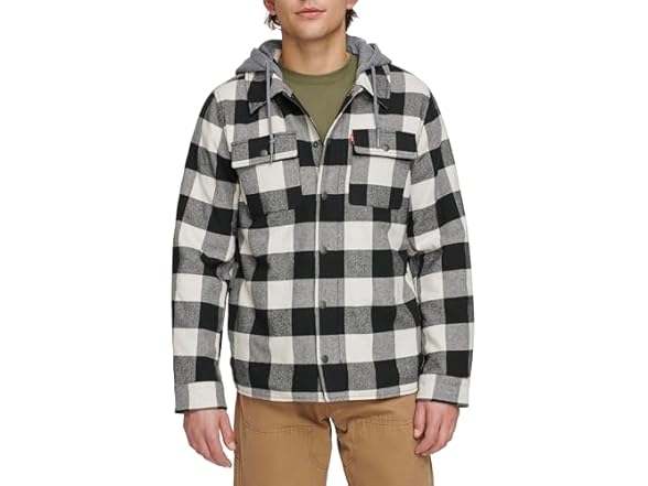 Levi's Men Sherpa Lined Hooded Shirt Jacket