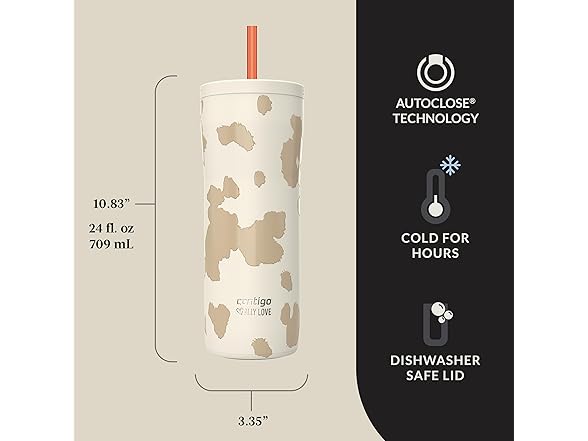 Contigo x Ally Love Streeterville Tumbler, 24oz, Oatmilk