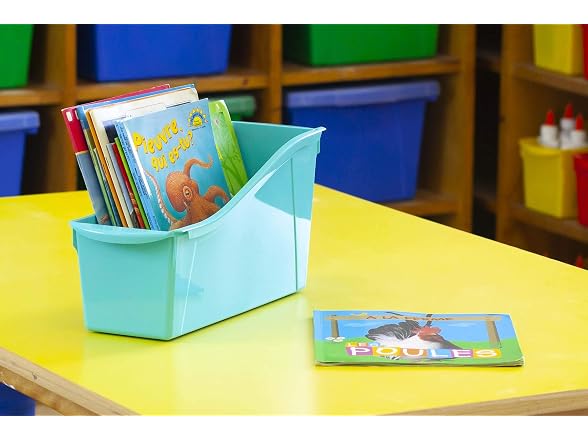 Storex Large Book Bin Green 6PK