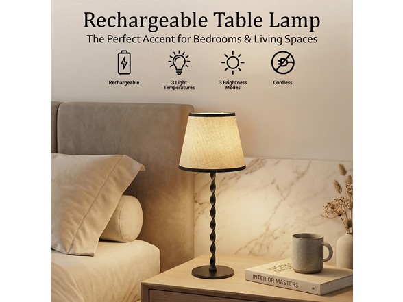 Twist Stem Black Tan Shade Lamp