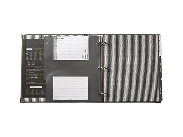 C.R. Gibson Gray Leatherette Lined Recipe Notebook, 11'' x 12''