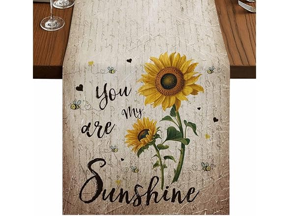 Sunflowers Rustic Table Runner-Cotton