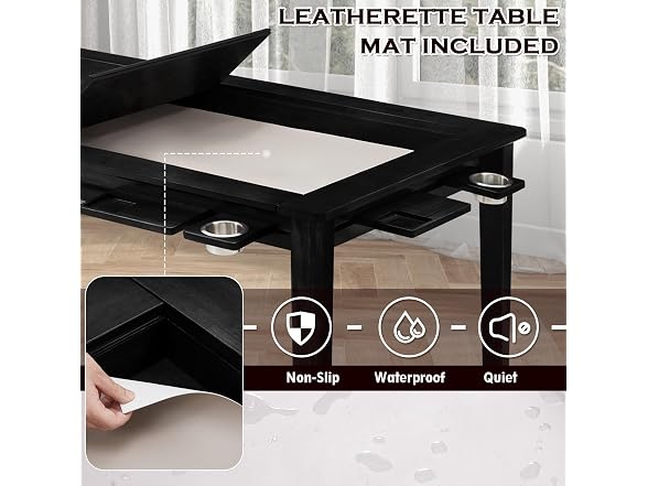 Haddockway Black 63"×39“ Board Game Table