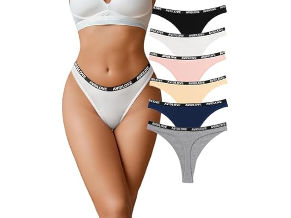 12 Pack Women's Thongs Cotton Underwear