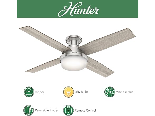 Hunter Fan 52 inch Indoor Ceiling Fan with LED Light