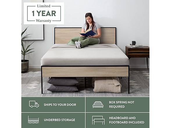 Edenbrook Metal Platform Queen Bed Frame