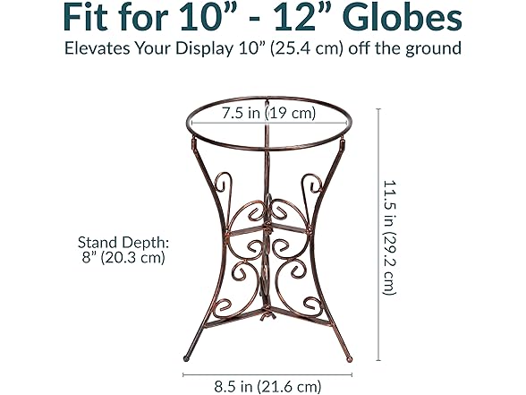 Sunnydaze Black Steel Gazing Ball Stand Black Scroll