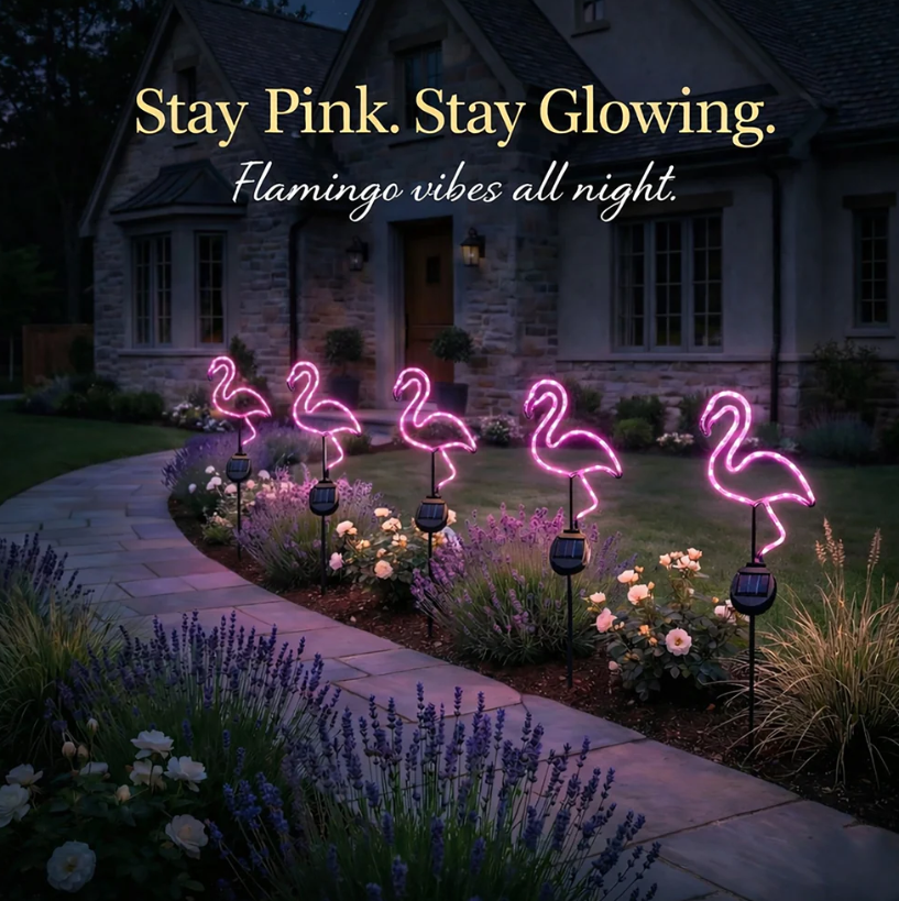 Touch Of ECO Solar Powered LED Garden Stake- Flamingo - Gallery 23