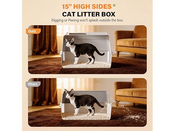 CatbruLop Extra Large Enclosed Stainless Steel, Grey