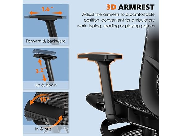 GABRYLLY Ergonomic Office Chair with Footrest