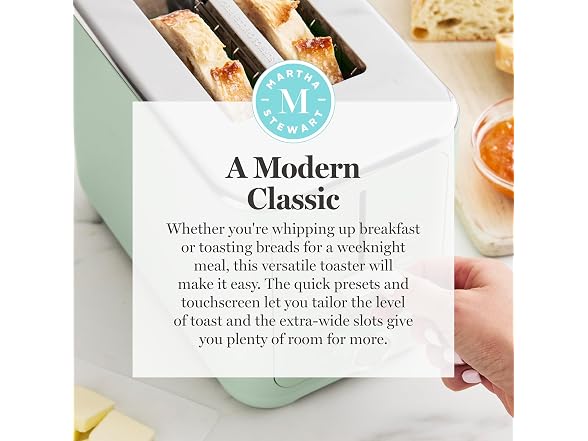 Martha Stewart 2-Slice Toaster Honeydew