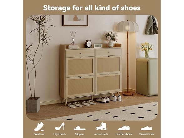 dainslef Shoe Storage Cabinet Oak