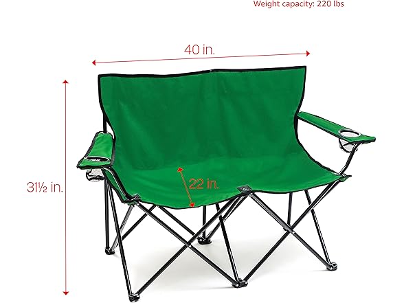 Trademark Innovations Loveseat Style Double Camp Chair