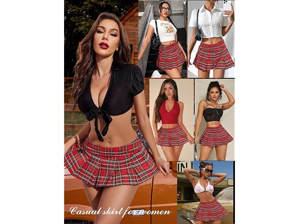 Avidlove Women (S) Pleated Mini Skirt Y2K Skirt