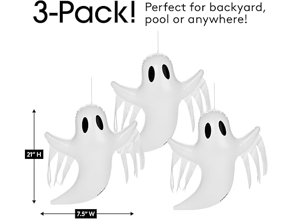 FUNBOY Hanging Ghost Halloween Décor (3PK)