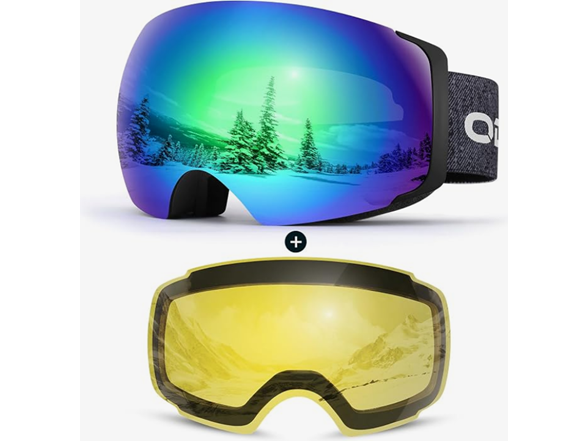 Odoland Anti-Fog Magnetic Ski Goggles