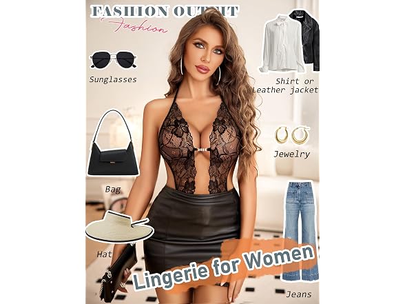 Avidlove (XS) Lingerie Lace Halter Teddy Bodysuit