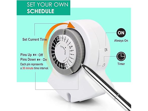 Clear Power 2-Outlet 24 Hour Mechanical Timer