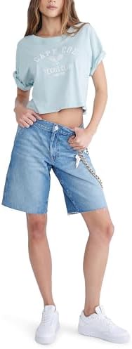 AEROPOSTALE Women's Low Rise Baggy Carpenter Jorts, Denim