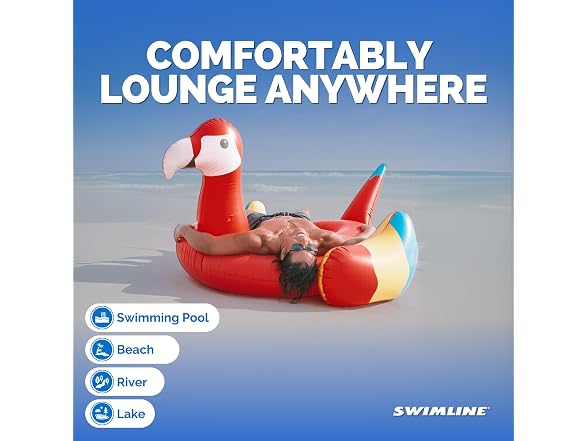 Swimline Giant Inflatable Parrot Pool Float