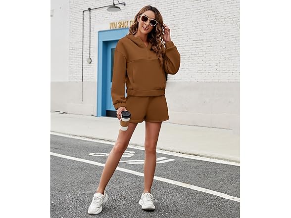 Fkeep Women Piece Sweatsuit Outfits Half Zip Set
