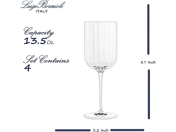 Luigi Bormioli Bach Red Wine Glasses, Set of 4
