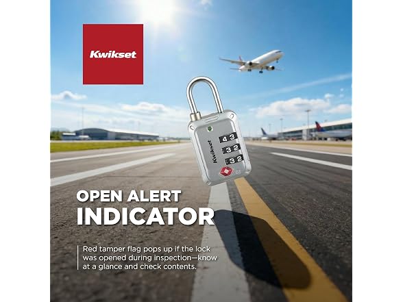 Kwikset TSA Approved Luggage Lock, 3-Digit, 4pk