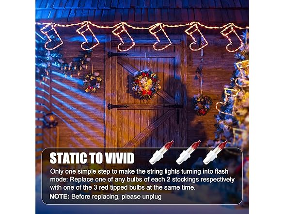 Brightown Minetom Christmas Stocking String Lights