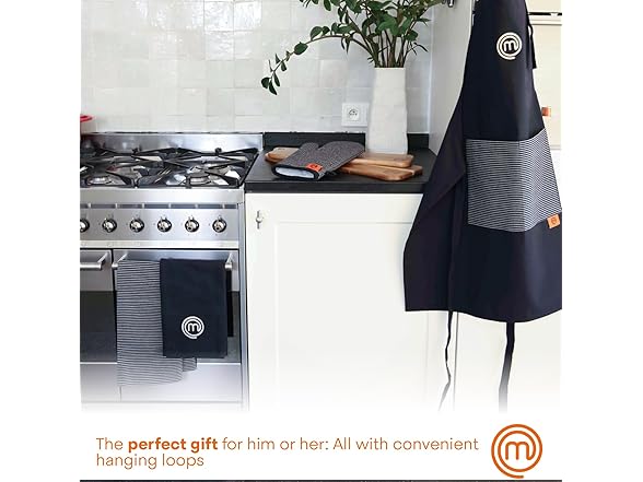 MasterChef Oven Mitts Heat Resistant, Set of 2 Baking Gloves