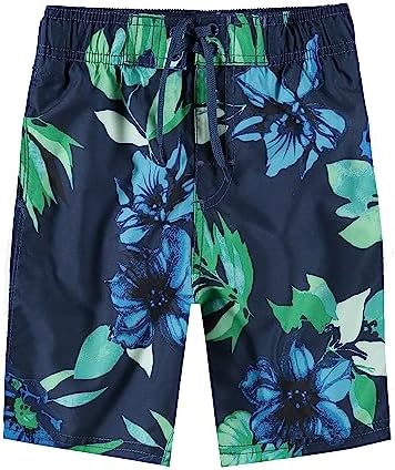 Kanu Surf Boys' Yolo Quick Dry UPF 50+ Beach Swim Trunk, Bora Bora Navy, 10-12