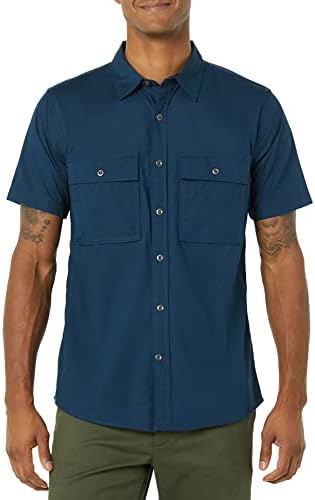 Amazon Essentials Men's Standard-Fit Short-Sleeve Two-Pocket Utility Shirt (Previously Goodthreads), Indigo, XX-Large Tall