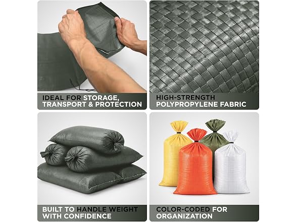 Heavy Duty Sand Bags, Pack of 24
