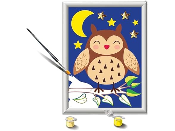 CreArt Cute Owl Paint by Numbers Kit