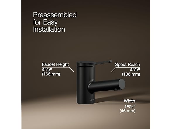 KOHLER K-33590-4N-BL Elate® Short Single-Handle Bathroom Sink
