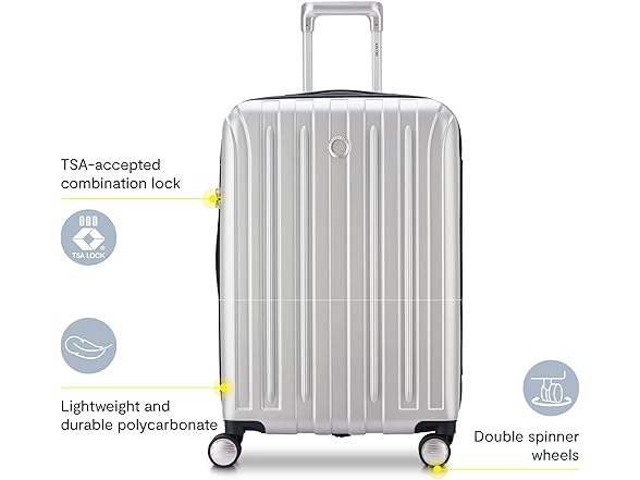 DELSEY PARIS Titanium Hardside Silver, Carry-On 21 Inch